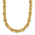 14K Polished 12mm Fancy Rope Link 17.5 inch Necklace