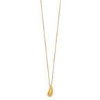 14k Polished Puffed Teardrop Pendant 18 inch Necklace