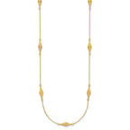 14k Polished and Diamond-cut Fancy Beaded 18 inch Necklace