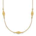 14k Polished and Diamond-cut Fancy Beaded 18 inch Necklace