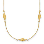 14k Polished and Diamond-cut Fancy Beaded 18 inch Necklace