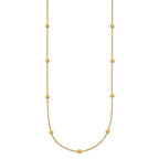 14k Polished Diamond-cut Tiny Puffed Circles 15-Station 18 inch Necklace