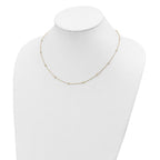 14k Polished Diamond-cut Tiny Puffed Circles 15-Station 18 inch Necklace