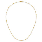 14k Polished Diamond-cut Tiny Puffed Circles 15-Station 18 inch Necklace