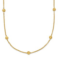 14k Polished Diamond-cut Tiny Puffed Circles 15-Station 18 inch Necklace