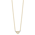 14k with White Rhodium Diamond-cut Heart and Arrow 17 inch Necklace