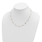 14k Polished Open Hearts with Heart Link Chain 18 inch Station Necklace