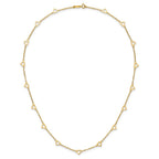 14k Polished Open Hearts with Heart Link Chain 18 inch Station Necklace