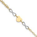 14k Two-tone Polished Infinity and Heart 7 inch Bracelet