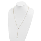 14k Polished Cross and Miraculous Medal Beaded 24 inch Rosary Necklace