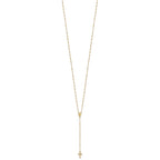14k Polished Crucifix and Miraculous Medal 2mm Beaded 19.5 inch Rosary Necklace