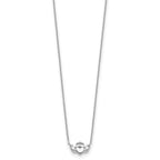 14k White Gold Polished Claddagh 17 inch Necklace