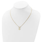 14k Polished Diamond-cut Heart with 3-Strand Chain 18 inch Toggle Necklace