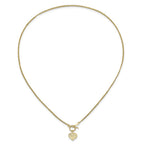 14k Polished Diamond-cut Heart with 3-Strand Chain 18 inch Toggle Necklace