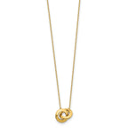 14k Polished Fancy Interlocking Circles 16 inch Necklace Plus 1 inch Extender