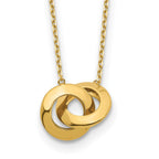 14k Polished Fancy Interlocking Circles 16 inch Necklace Plus 1 inch Extender