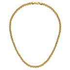 14k Polished Fancy 5mm Rolo Link 18 inch Necklace