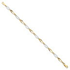 14k Two-Tone Polished Fancy Link 7 inch Bracelet