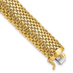 14k Polished 13.75mm Mesh 7.25 inch Bracelet
