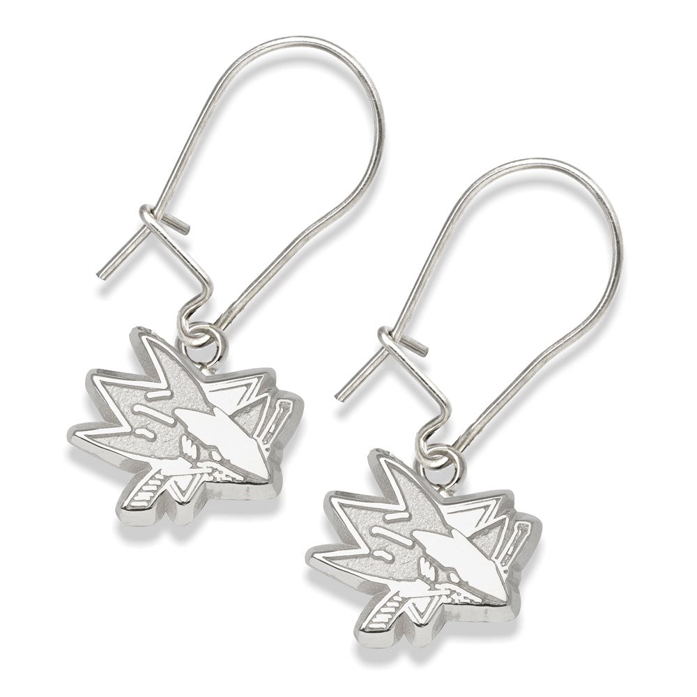 S/S SAN JOSE SHARKS LOGO 3/8 DANGLE EARRINGS