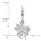 Sterling Silver NHL San Jose Sharks Polished Logo w/ Lobster Clasp Charm
