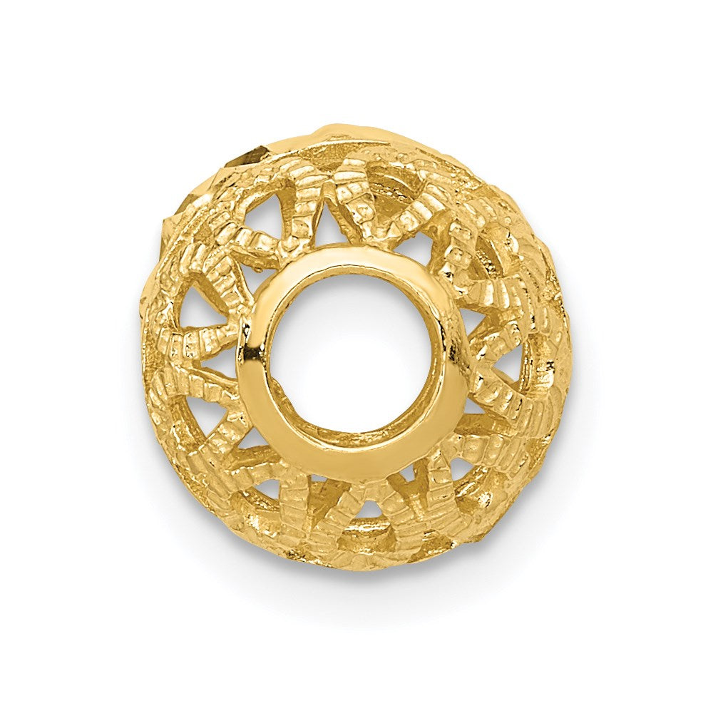 14k Diamond-cut Filigree Ball Chain Slide