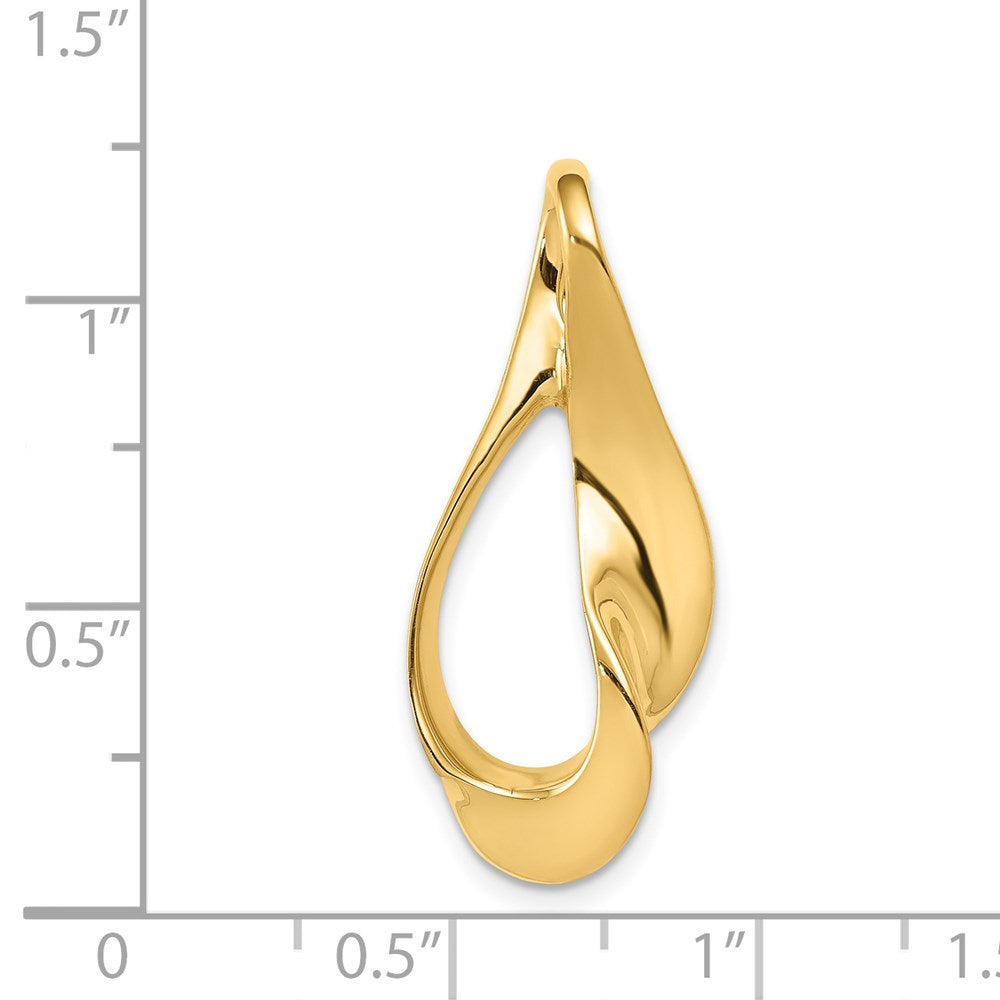 14k Polished Slide Fits up to 3mm Regular/6mm Fancy or Reversible Omega