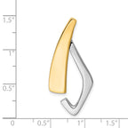 14k Two-tone Polished Slide Fits up to 6mm Regular/8mm Fancy or Reversible Omega
