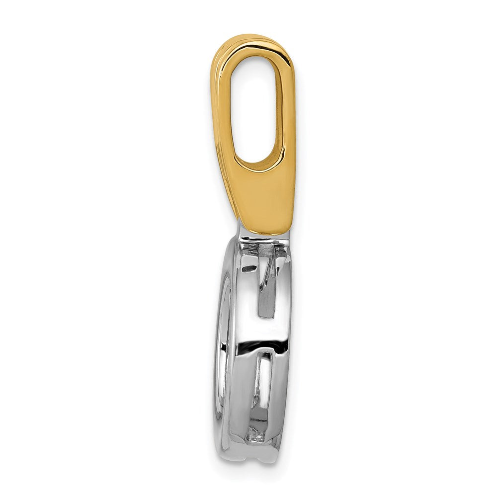 14k Two-tone Circle Slide Fits up to 3mm Regular/6mm Fancy or Reversible Omega