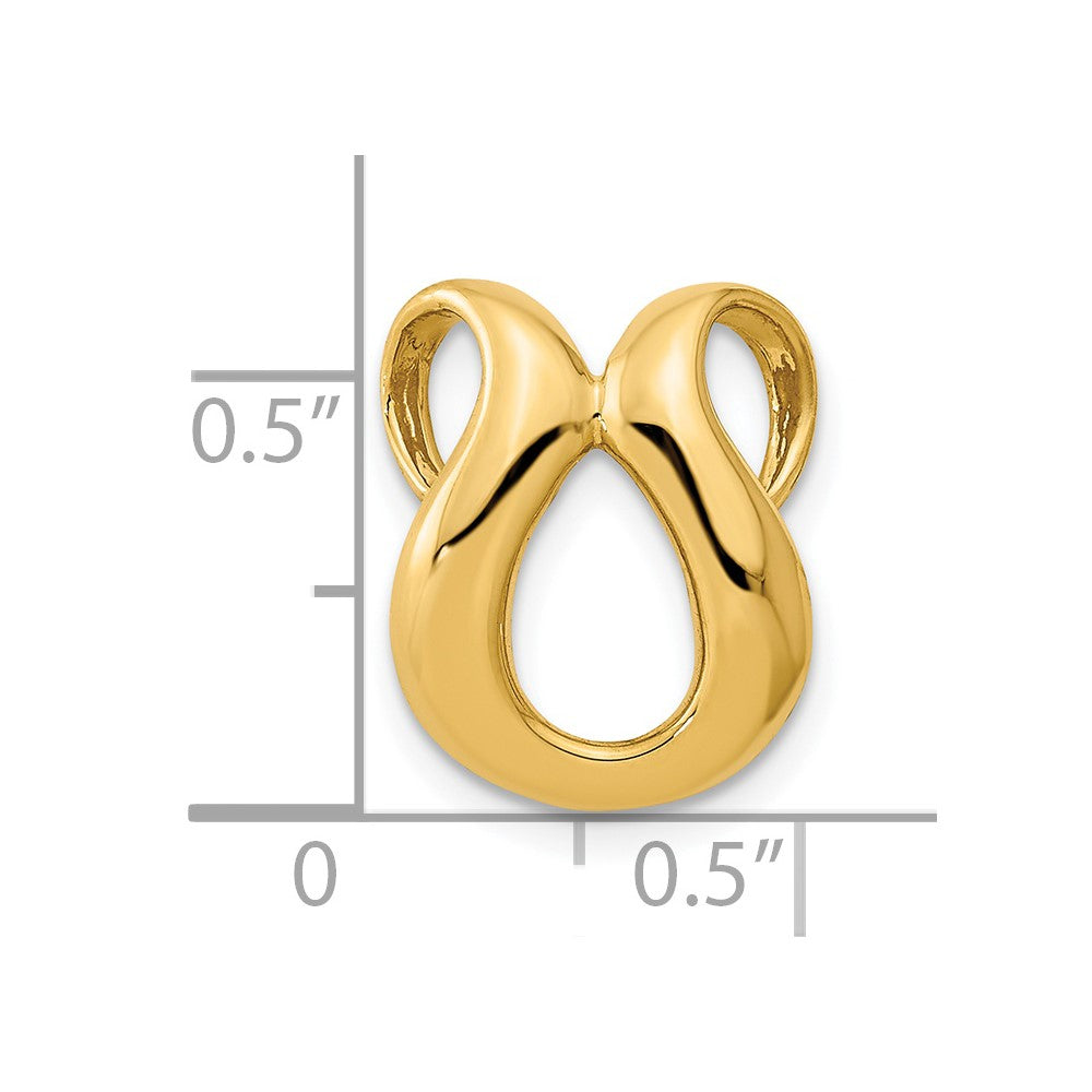 14k Polished Slide Fits up to 2mm Regular/4mm Fancy or Reversible Omega