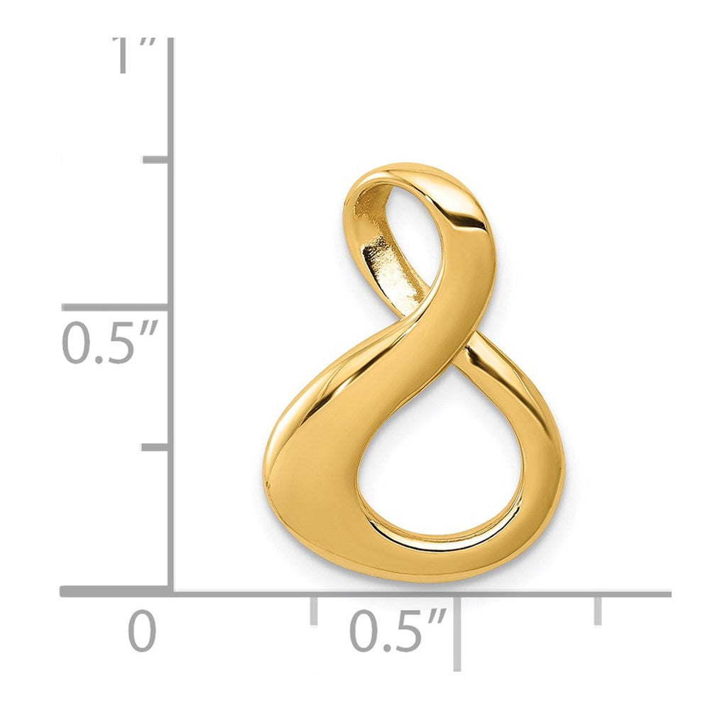 14k Polished Slide Fits up to 3mm Regular/6mm Fancy or Reversible Omega