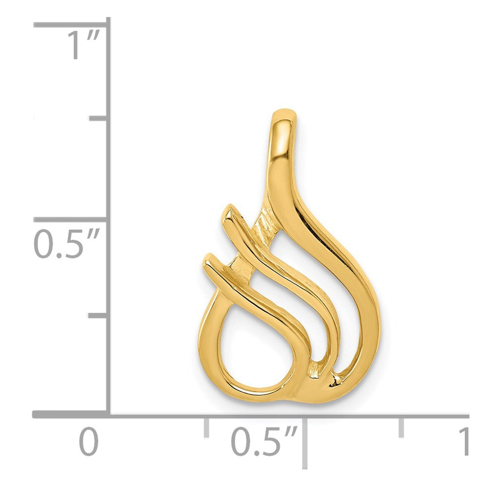 14k Polished Slide Fits up to 2mm Regular/4mm Fancy or Reversible Omega