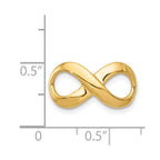 14k Polished Infinity Slide Fits up to 2mm Regular/3mm Fancy or Reversible Omega