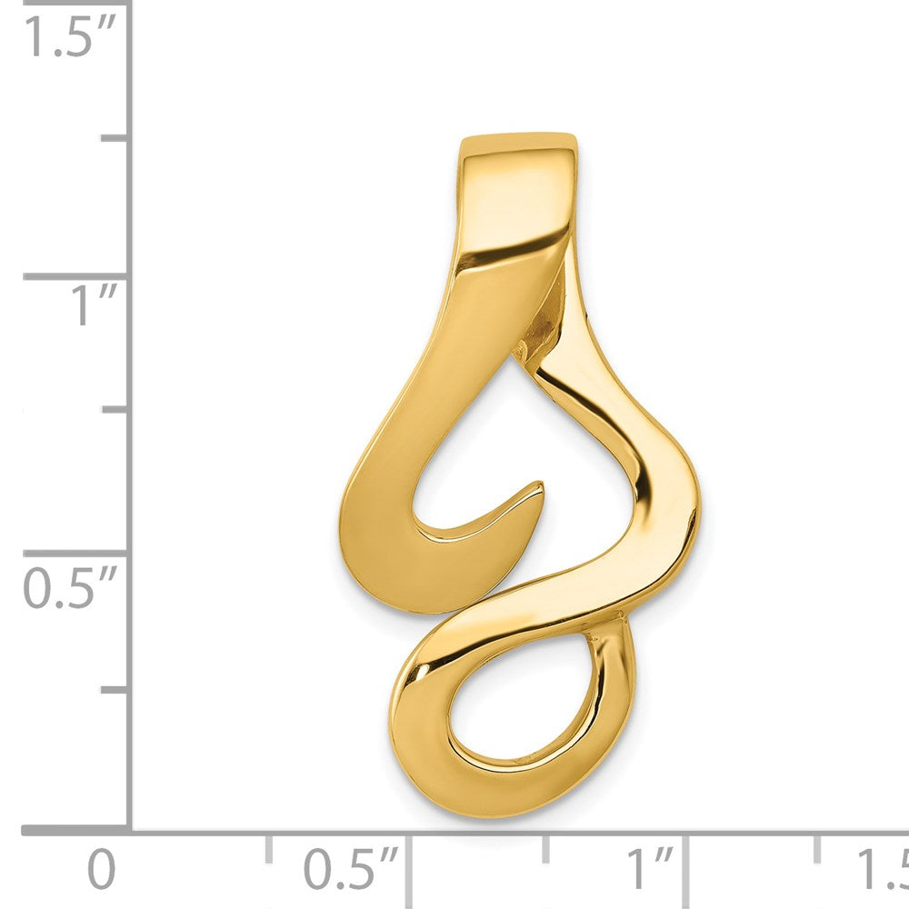 14k Polished Slide Fits up to 10mm Regular/Fancy/Reversible Omega