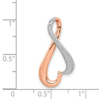 14K White and Rose Gold Slide Fits up to 4mm Regular/6mm Fancy or Reversible Omega