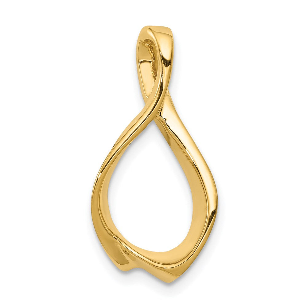 14k Polished Slide Fits up to 2mm Regular/4mm Fancy or Reversible Omega