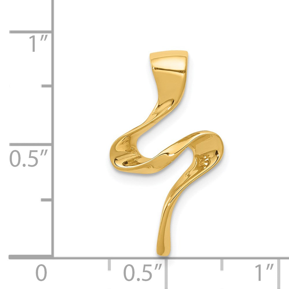 14k Polished Slide Fits up to 2mm Regular/4mm Fancy or Reversible Omega
