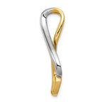 14k Two-tone Polished Slide Fits up to 4mm Regular/6mm Fancy or Reversible Omega
