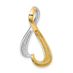 14k Two-tone Polished Slide Fits up to 4mm Regular/6mm Fancy or Reversible Omega