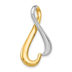 14k Two-tone Polished Slide Fits up to 4mm Regular/6mm Fancy or Reversible Omega