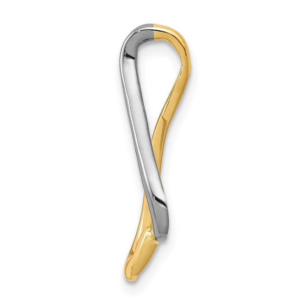 14k Two-tone Slide Fits up to 2mm Regular/4mm Fancy or Reversible Omega