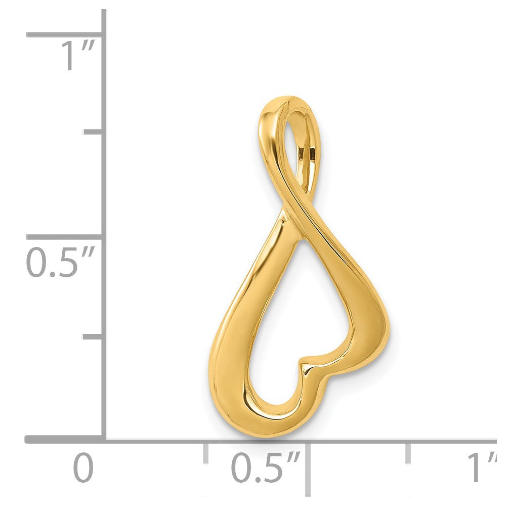 14k Polished Slide Fits up to 2mm Regular/4mm Fancy or Reversible Omega