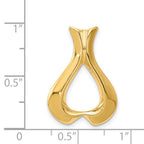 14k Polished Slide Fits up to 2mm Regular/3mm Fancy or Reversible Omega