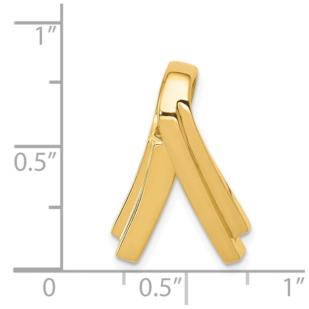 14k Polished Slide Fits up to 6mm Regular/Fancy/Reversible Omega