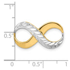 14K with Rhodium Diamond-cut Infinity Slide Fits up to 4mm Fancy or Reversible Omega Only