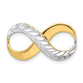 14K with Rhodium Diamond-cut Infinity Slide Fits up to 4mm Fancy or Reversible Omega Only