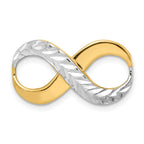 14K with Rhodium Diamond-cut Infinity Slide Fits up to 4mm Fancy or Reversible Omega Only