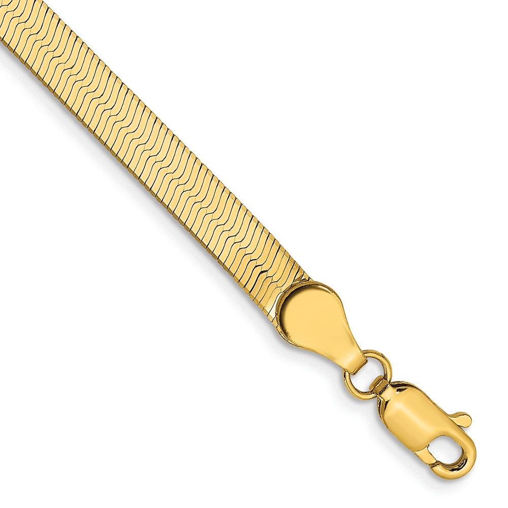 14K 4mm Silky Herringbone with Lobster Clasp Bracelet