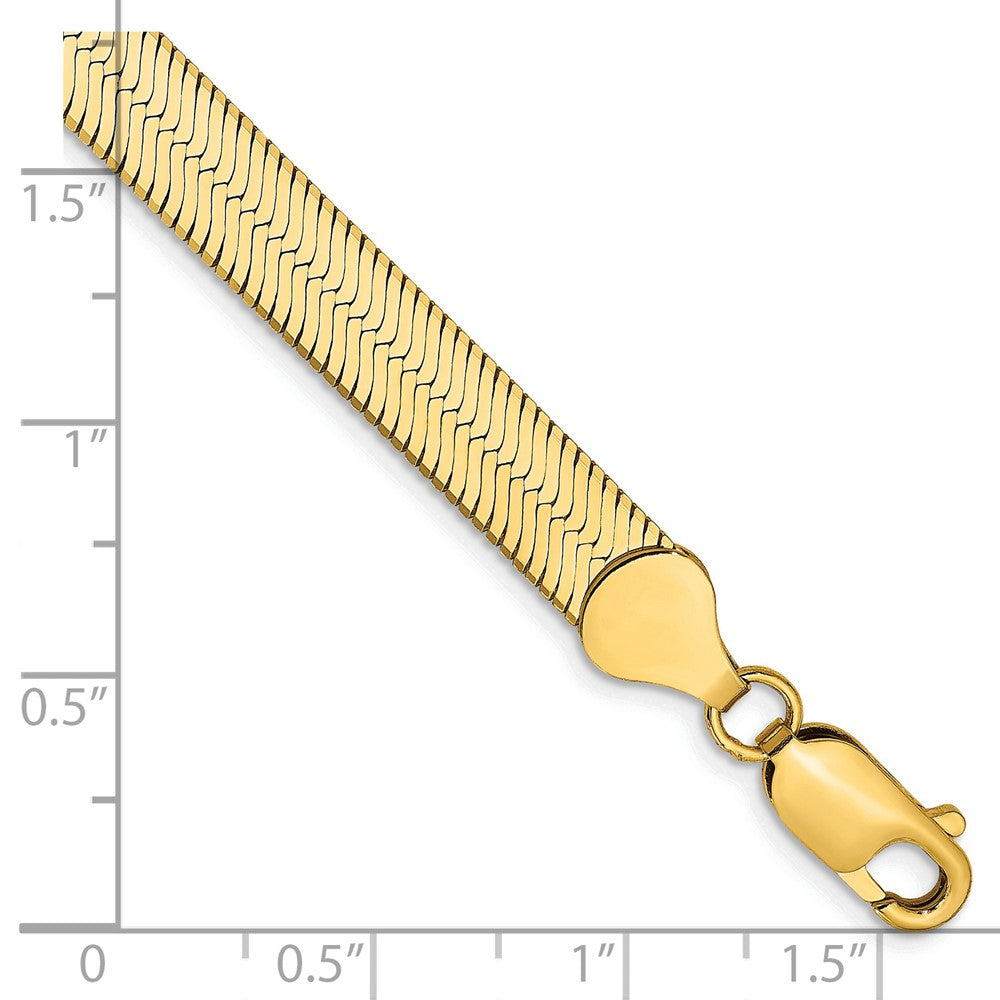 14K 6.5mm Silky Herringbone with Lobster Clasp Bracelet