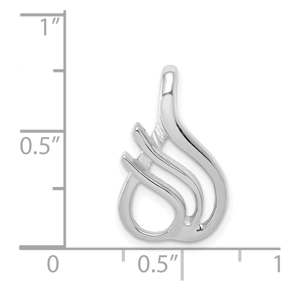 14k White Gold Polished Slide Fits up to 2mm Regular/4mm Fancy or Reversible Omega